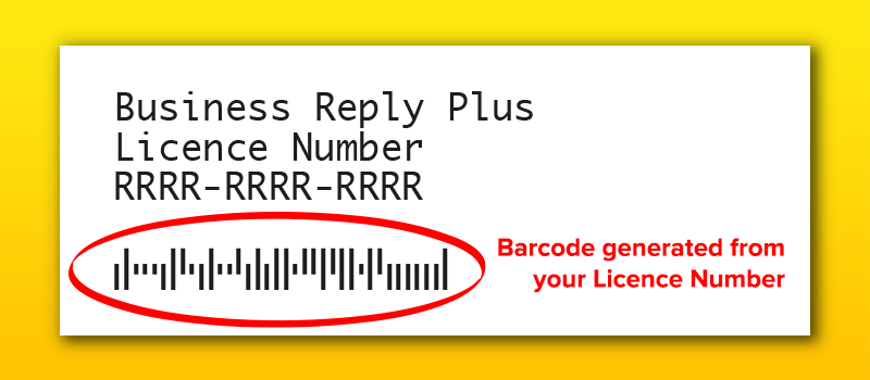 Business Reply Licence Barcode Example.