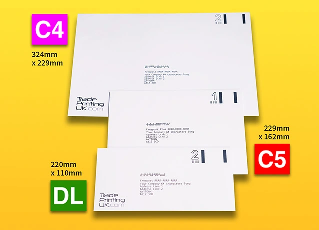 Printed Freepost Envelope Size Comparison
