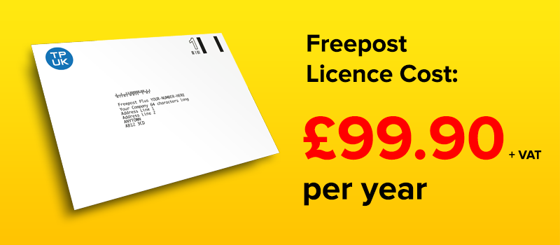 Freepost Envelope annual licence costs from Royal Mail 2021 graphic