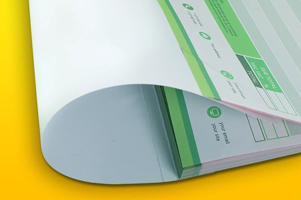 Optional Hinged Writing Shield on NCR Pads and Books