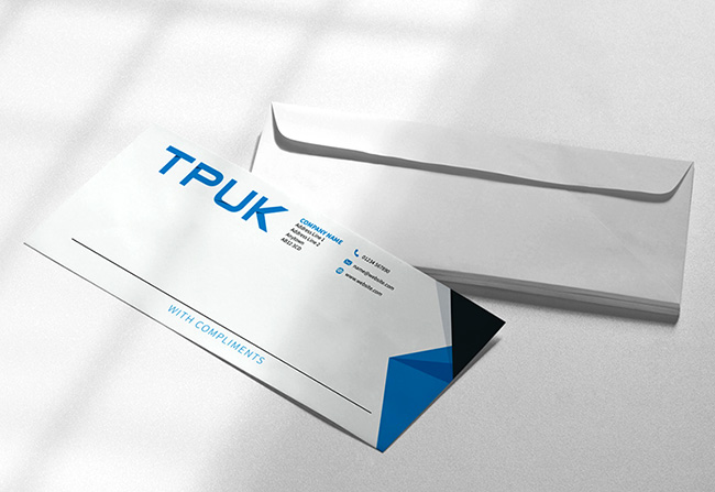 Compliment Slip printing on 120gsm smooth white bond paper by TradePrintingUK