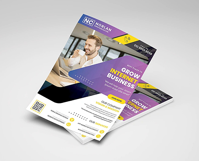 Single custom printed A4 leaflet by TradePrintingUK.com displayed against a dark grey background