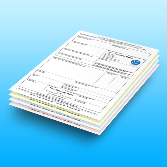 Carbonless NCR CMR Delivery Consignment Note Pads and Books Free Artwork Template