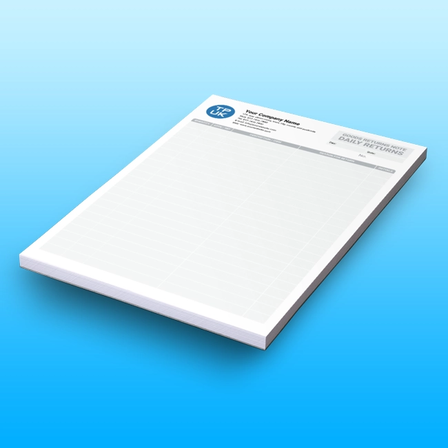 Carbonless NCR GRN Goods Returns Note Daily Returns A4 Pads and Books Free Artwork Template