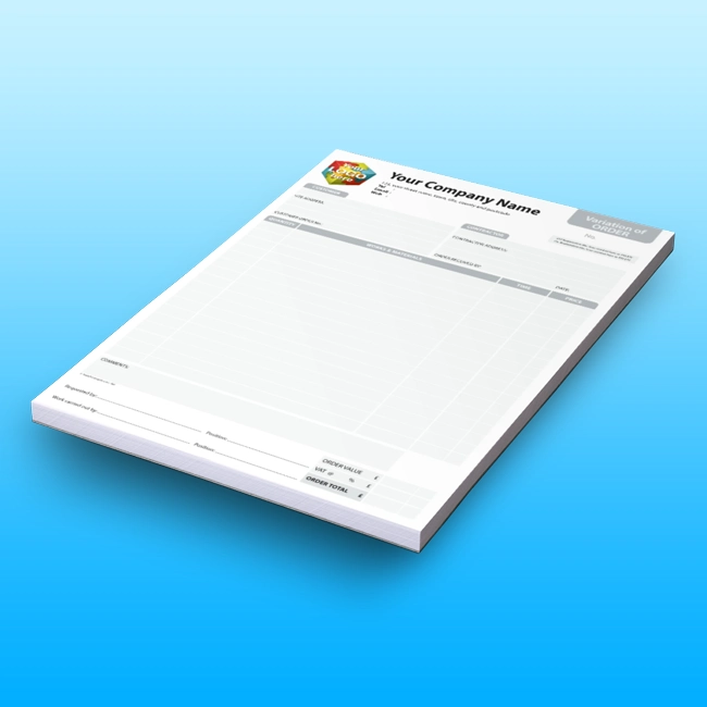 Carbonless NCR Variation of Order Pads and Books Free Artwork Template