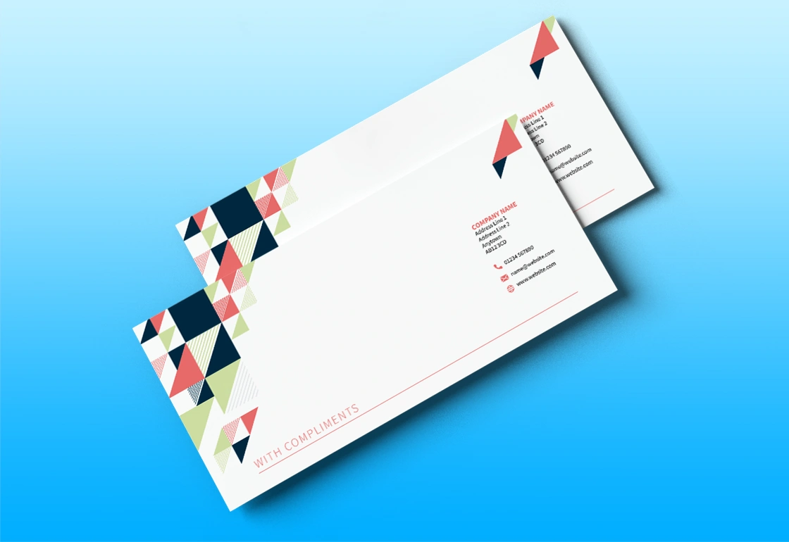 Compliment Slip printing on 120gsm smooth white bond paper by TradePrintingUK