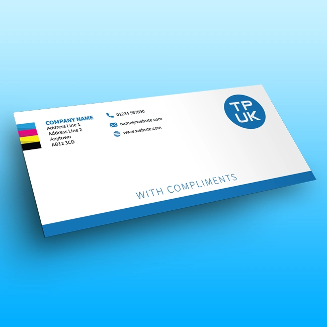 Personalised Compliment Slips on 120gsm smooth white bond paper printed by TradePrintingUK
