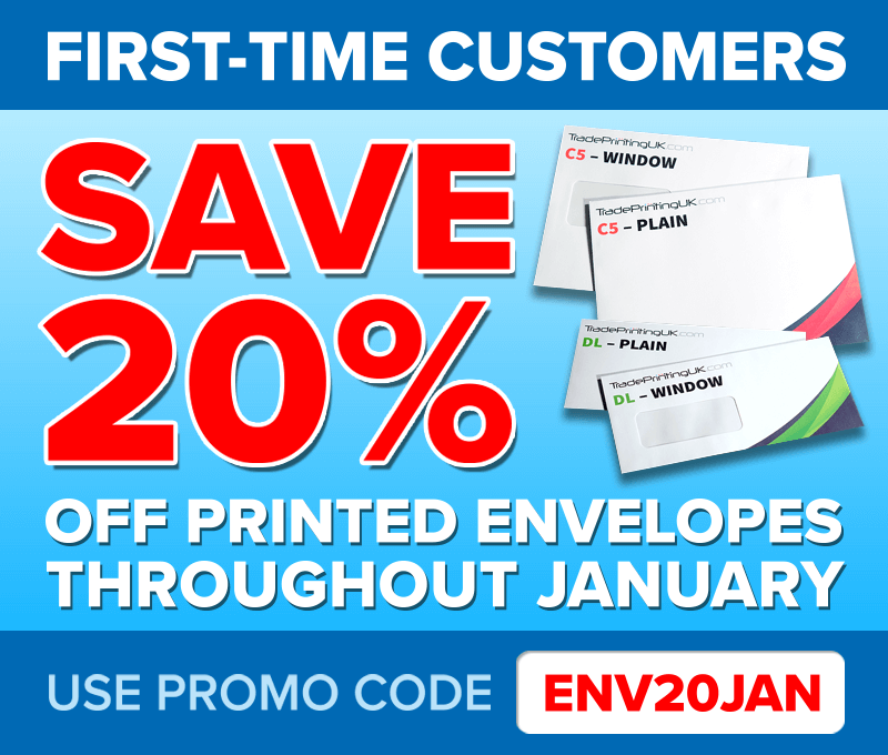 New Customers - 20% OFF your First Printed Envelopes Order